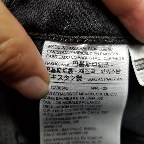 Levis Jeans Womens 29 711 Faded Black Stretch Distressed Low Rise Skinny - Picture 14 of 16